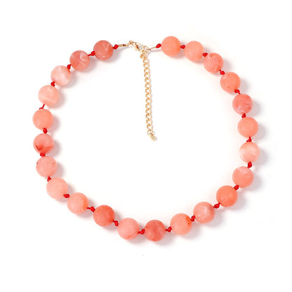 Chic and Fresh Minimalist Geometric Crystal Bead Knotted Necklace for Women - Versatile and Trendy Accessory for Any Outfit