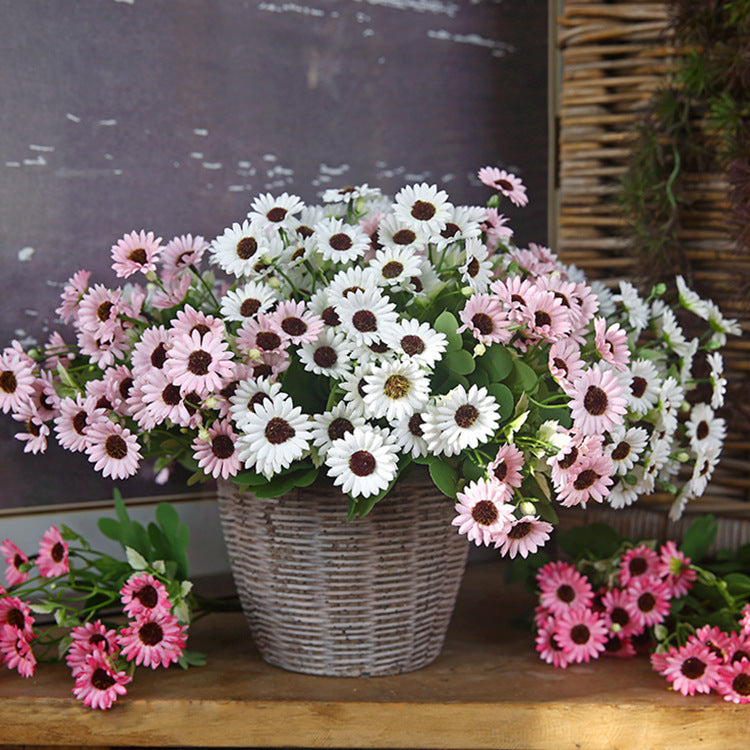 Delicate 15-Piece Faux Daisy Flower Bouquet - Perfect for Home Decor, Dining Tables, and Photography Props | Fresh Country-Style Chic with Charming Chrysanthemums