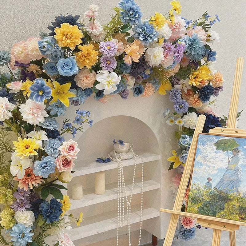 Stunning Faux Flowers for Wedding Gardens & Storefront Displays - Monet-Inspired Window Décor for Captivating Photo Ops