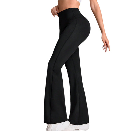 High Waisted Women's Yoga Pants for Tummy Control and Lifted Butt Peach Butt Fitness Leggings Flared Workout Trousers for Comfort and Style