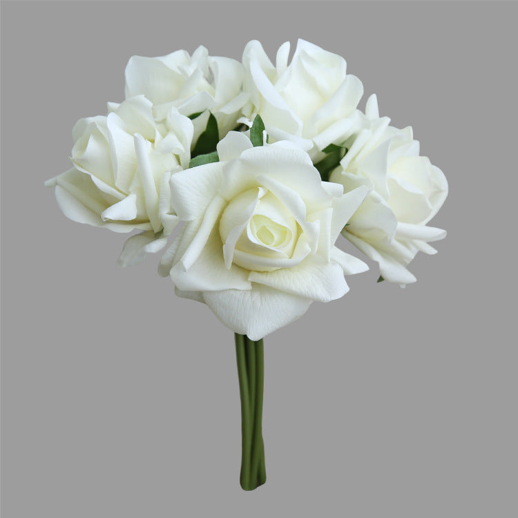 Realistic Touch Artificial Flowers with Moisture Retention - 5 Stems of Elegant Bouquet for Weddings, Home Decor, and Photography Props