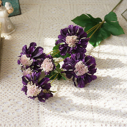 Realistic Artificial Cornflower Bouquet with Long Stems and Multiple Blooms - Perfect for Home Decor, Photography, and Wedding Decorations