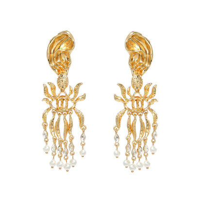 Unique Vintage-Inspired Statement Long Tassel Earrings with Asymmetrical Design – High-End Fashion Accessory for Individual Style