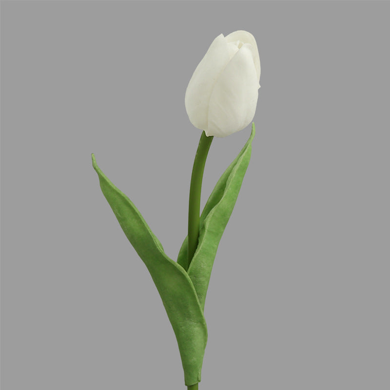 Single Stem Miniature Tulip - Realistic PU Faux Flower for Home Décor, Photography Props, and Elegant Table Centerpieces