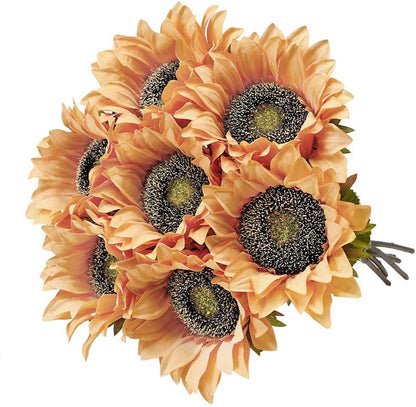 Lifelike Sunflower Silk Flower Bouquet for Stunning Home Decor and Photography Props - Perfect for Living Room Arrangements and Handheld Displays