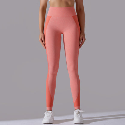 High Waisted Seamless Knitted Peach Butt Lifting Yoga Pants for Women for Running Workouts and Gym Fitness 3 4 Length Leggings with