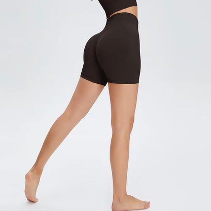 High Waisted Seamless Yoga Shorts for Women Peach Lift Butt Enhancing Three Quarter Athletic Shorts for and Performance