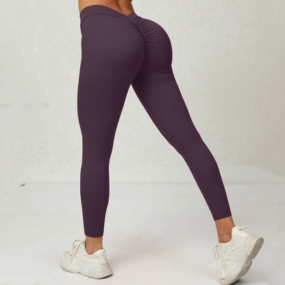 Seamless No Show Peach Butt Lifting Yoga Pants with V Waist for Enhanced Curves and Comfortable Fitness Workouts