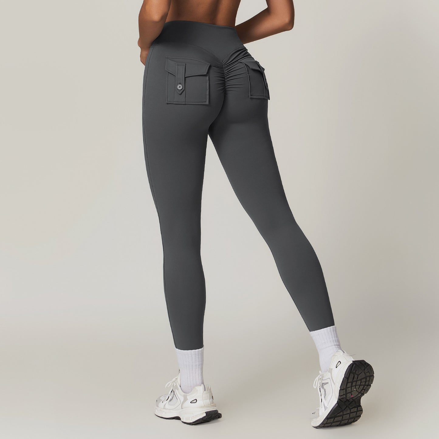 High Waisted Yoga Pants with Pockets Peach Butt Enhancing Fitness Leggings for Comfort and Style Model 8882