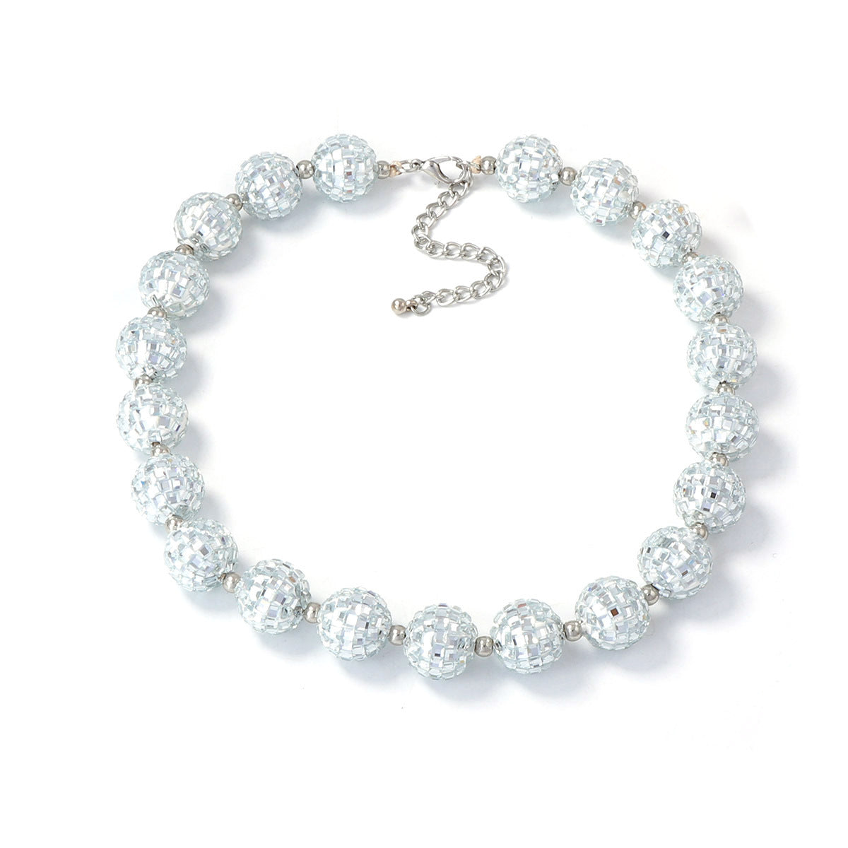 Chic Minimalist Light Luxury Beaded Disco Ball Necklace - Versatile Statement Piece for Effortless Everyday Glamour
