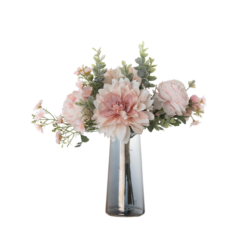 Stunning Faux Flower Bouquet Wall Decoration - Elegant Wreath for Home Décor and Wedding Centerpieces - CF01012