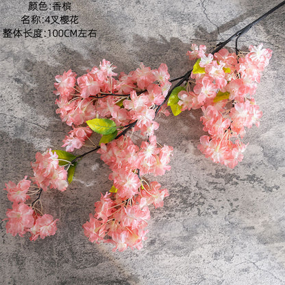 Lifelike Cherry Blossom Artificial Plant for Wedding Decor - Stunning Floral Arrangement for Home and Event Styling - INS-Style Rose Wall Art - MW38959