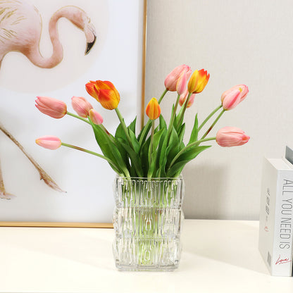 Artificial Tulip Bouquet - Elegant Home Décor for Living Room Table Centerpieces | Lifelike Floral Arrangements for Modern Interiors