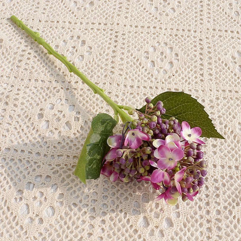 Realistic Hydrangea Flower Bouquet - Short Stem Faux Hydrangea Blooms for Home Decor, Wedding Decorations, Photography Props & Event Styling