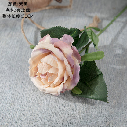 Elegant Artificial Night Rose - Luxurious Faux Floral Decoration for Home and Wedding Celebrations - Model GF15423