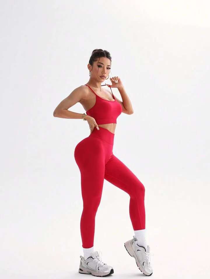 Seamless Cross Back Sports Bra High Waisted Leggings Yoga Set for Outdoor Workouts Comfort and Flexibility