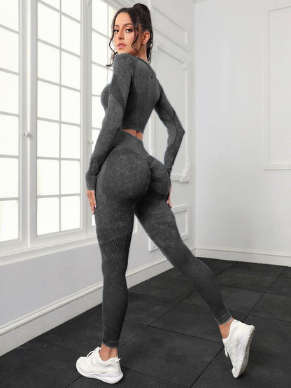 7 Color Washable Casual Yoga Set for Women Long Sleeve Peach Butt High Waisted Leggings and Activewear for Fitness Enthusiasts