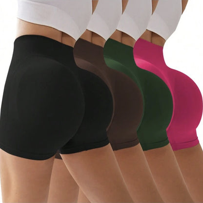 Women's High Waisted Peach Lift Seamless Knit Yoga Shorts Flattering Tight Fit Running and Fitness Shorts for Maximum Comfort and Style