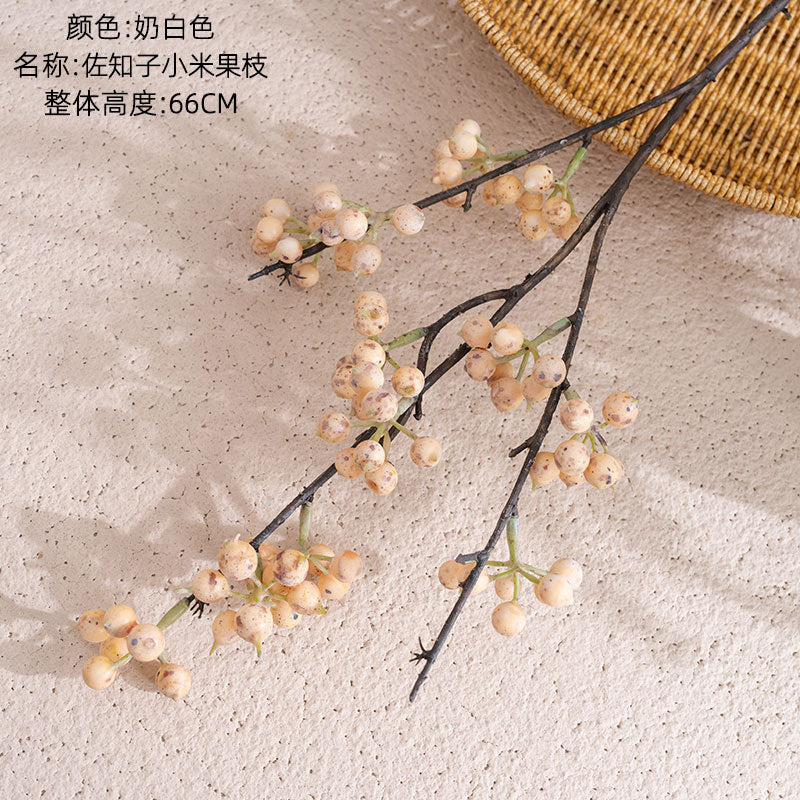 Realistic Zachi Small Millet Fruit Branch Simulation Flowers - Stunning Green Plants for Wedding Decor, Home Accents, and Craft Projects - Model MW25302