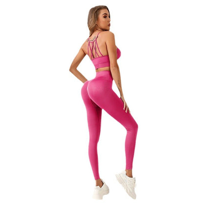 Seamless High Waisted Peach Lift Yoga Set for Women Personalized Back Design for Comfort and Style in Your Workouts