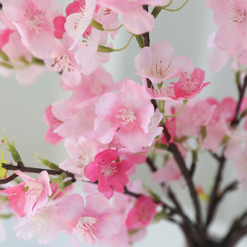 2-Pronged Peach Blossom Artificial Flowers - Stunning Photo Prop for Outdoor Decoration, Perfect for Ceiling Decor and Scenic Backdrops