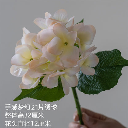 Single Stem 3D Printed Hydrangea Faux Flower – Elegant Home Decor for Living Room or Dining Table, Beautiful Preservation Flower Arrangement