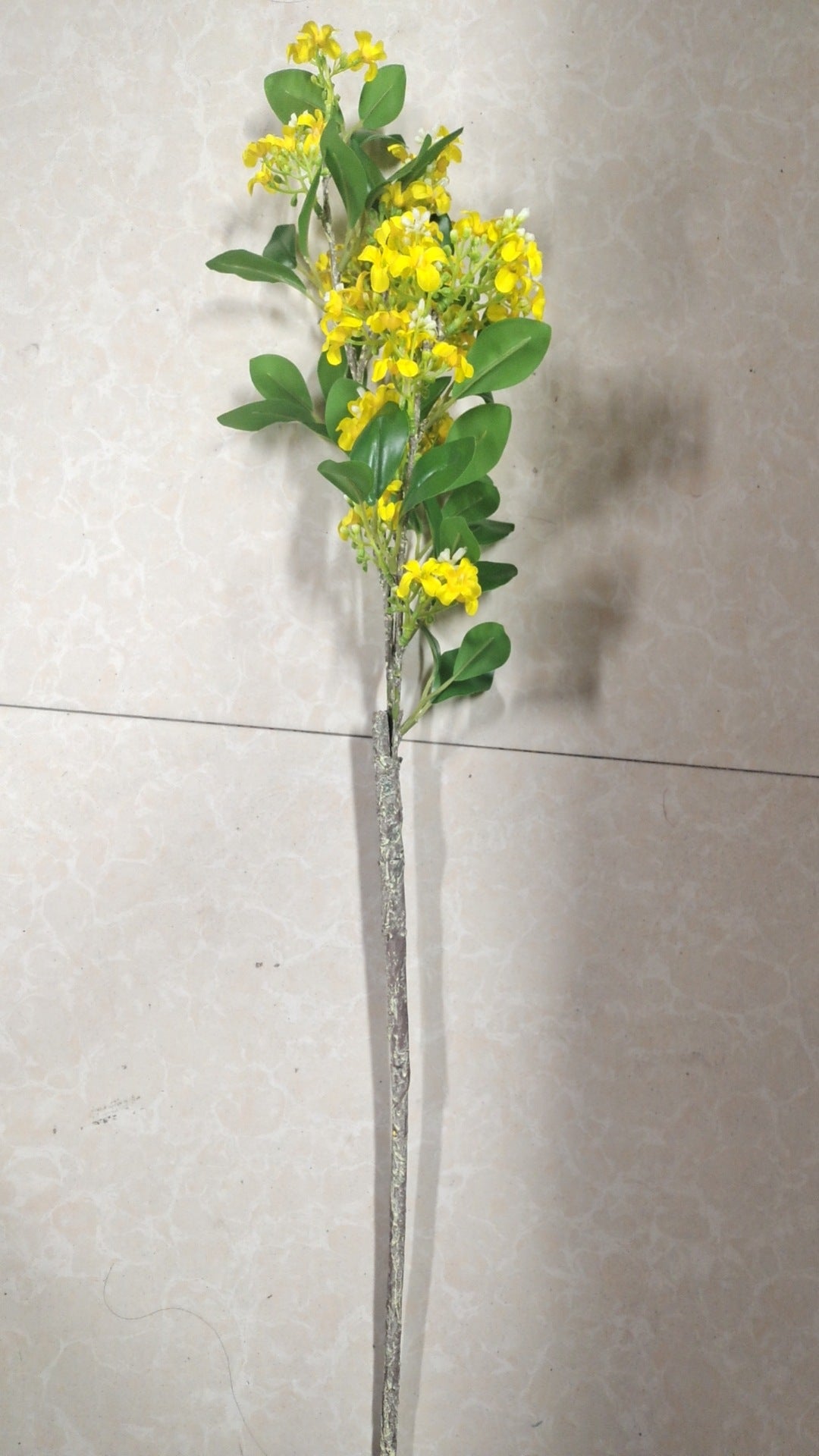 Realistic Golden Osmanthus Branch - Stunning Home Decor Artificial Green Plant Fake Flowers - Perfect for Photography Props and Elegant Interior Design