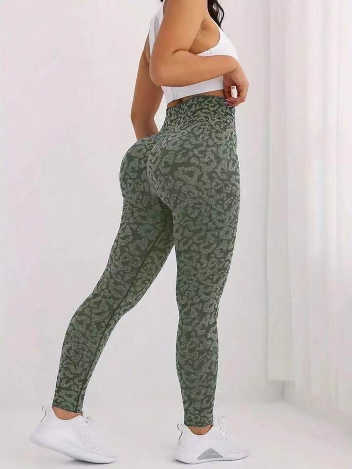 High Waisted Leopard Print Yoga Pants for Women Butt Lifting Quick Dry Fitness Leggings for Outdoor Running and High Intensity Workouts