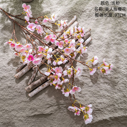 Stunning INS Style Cherry Blossom & Nordic Plum Blossom Artificial Flowers - Perfect Home Decor & Wedding Celebration Accents (Model MW38958)