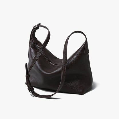 Grain Leather Hobo Bag Vintage Chic Commuter Style Spacious and Fashionable Genuine Leather Women's Crossbody Bag