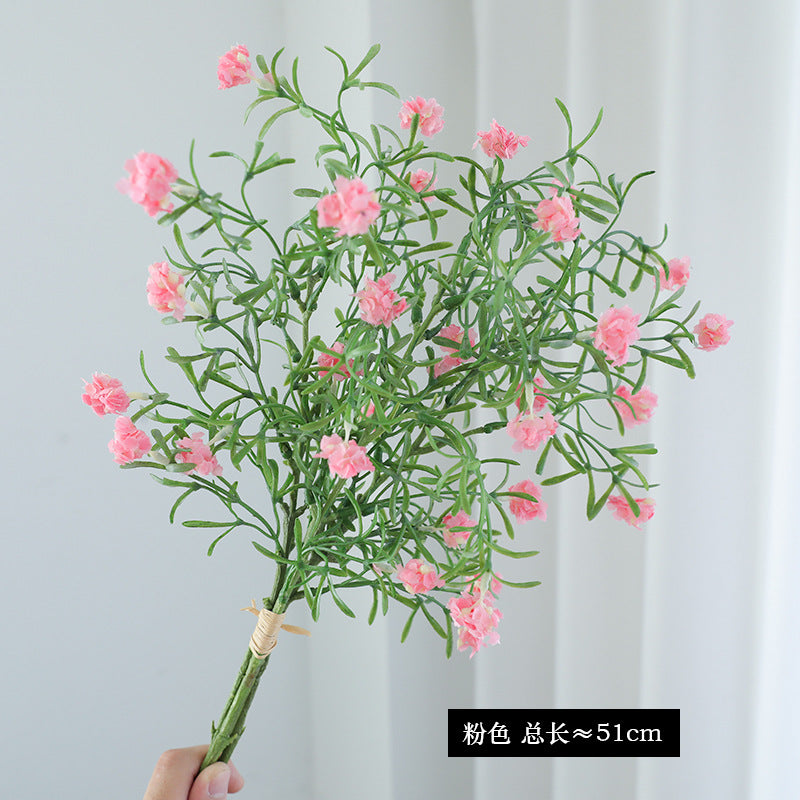 Elegant Faux Floral Arrangement: 3 Branches of High-Quality Simulation Cherry Blossoms and Baby's Breath for Outdoor Lawn Wedding Décor and Home Decoration