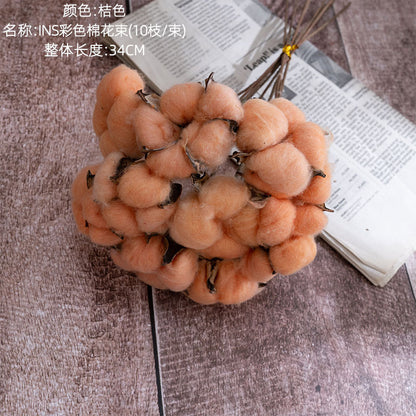 Natural Cotton Dried Flower Bouquet - Stunning Faux Floral Arrangement for Home Decor, Weddings, and Unique Wall Plant Displays (Model MW65501)