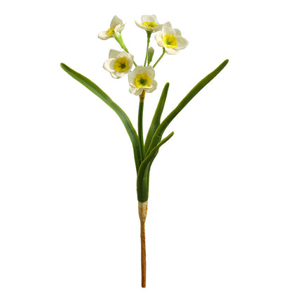 Modern Minimalist Artificial Narcissus Flower Bouquet - Luxurious Faux Floral Arrangement for Living Room or Dining Table Decor