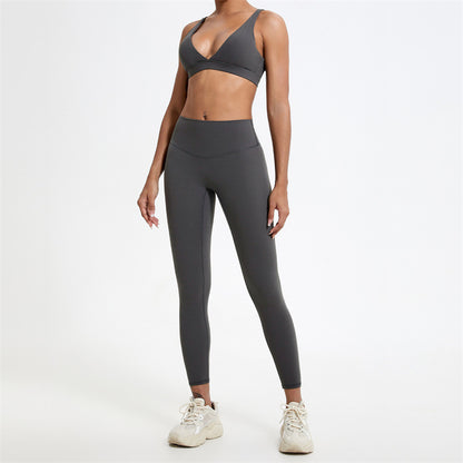 Yoga and Workout Set for Women High Waisted Butt Lifting Yoga Pants Back Supporting Sports Bra for Running Gym and Daily Fitness Activities