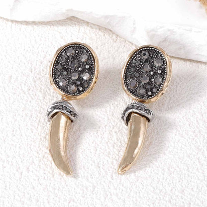Vintage-Inspired Gleaming Animal Horn-Shaped Earrings – High-End Chic and Versatile Casual Wear for Everyday Style