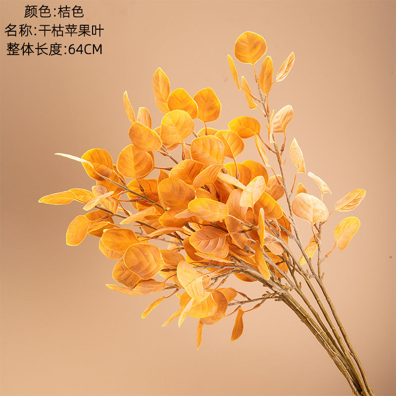 Lifelike Dried Apple Leaf Artificial Flowers for Home Decor – Perfect for Weddings and Celebrations – Trendy INS Style (MW56668)