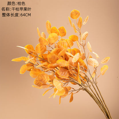 Lifelike Dried Apple Leaf Artificial Flowers for Home Decor – Perfect for Weddings and Celebrations – Trendy INS Style (MW56668)