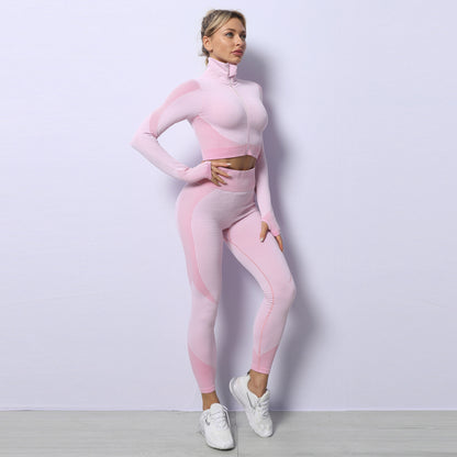 Quick Dry Long Sleeve Seamless Yoga Set Fitness Yoga Top and Breathable Leggings for Comfort and Flexibility