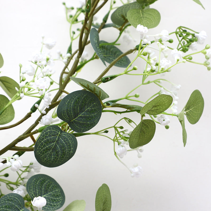 Realistic Artificial Vine with Eucalyptus and Money Plant Leaves - Perfect for Home Decor, Weddings, and Event Styling