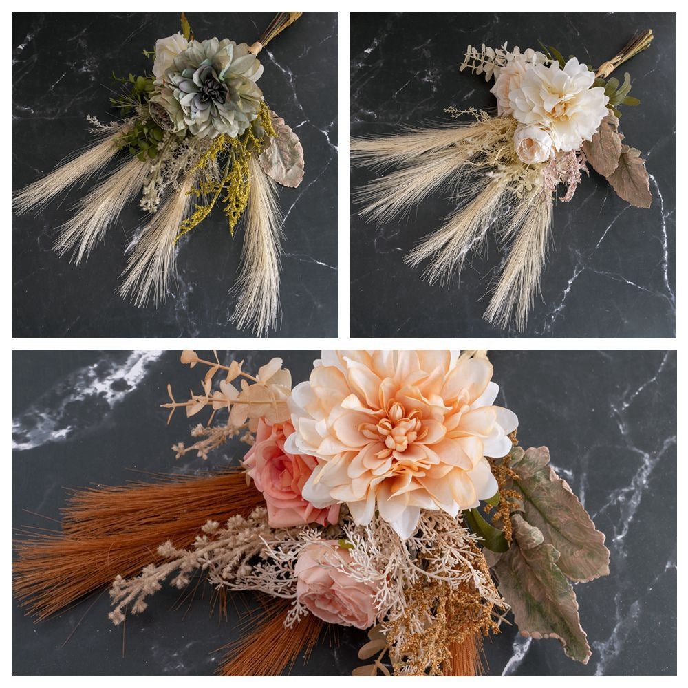 Lavish Handcrafted Artificial Flower Bouquet and Wall Decor – Elegant Wedding Floral Arrangement by Aoshi Li Hua (CF01343) - Perfect for Home Decoration and Celebrations