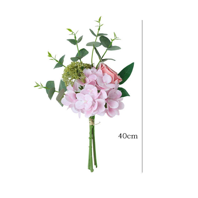 Stunning Nordic-Inspired Eucalyptus Faux Flower Bouquet with Realistic Rose and Hydrangea Accents - Perfect for Weddings, Handheld Bouquets, and Charming Hall Décor