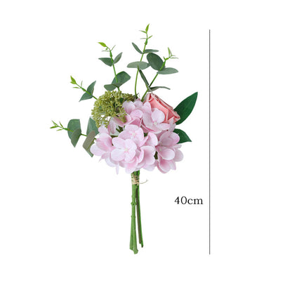 Stunning Nordic-Inspired Eucalyptus Faux Flower Bouquet with Realistic Rose and Hydrangea Accents - Perfect for Weddings, Handheld Bouquets, and Charming Hall Décor