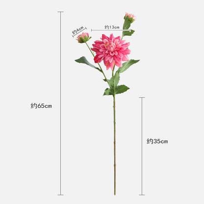 Stunning Faux Dahlia Flower - Perfect for Nordic Photography Props, Wedding Decorations, and Elegant Floral Arrangements | Single Stem with 3 Heads Artificial Dahlia for Home Décor and Events