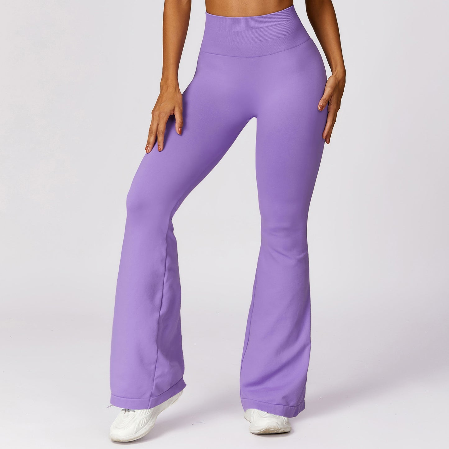 High Waisted Seamless Leggings with Flared Yoga Design Butt Lifting Abdomen Control and Comfortable Casual Sports Pants 7502