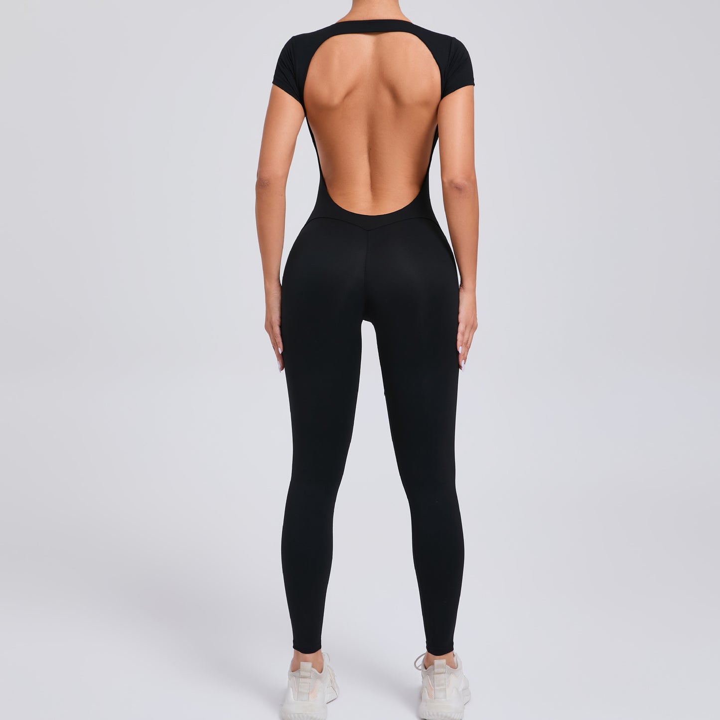 Hollow Back Bodysuit for Women Peach Lift Curve Fitness Outfit for Outdoor Leisure and Yoga