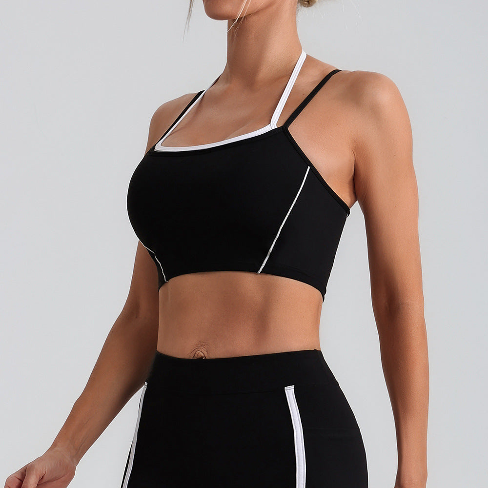 Adjustable Two in One Halter Neck Yoga Top for High Intensity Running and Fitness Workouts and Supportive Athletic Bra