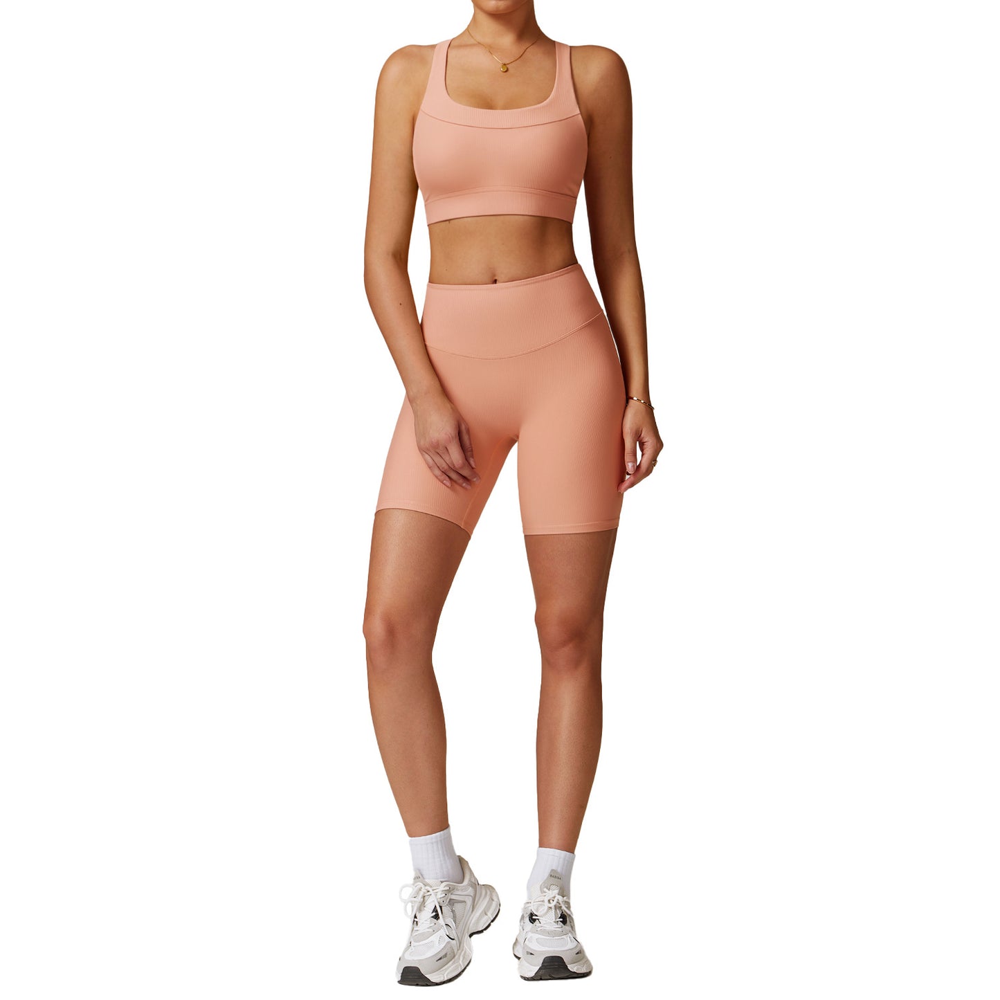 High Waist Ribbed Yoga Set for Women and Comfortable Activewear for Running Gym and Fitness Quick Dry Tight Fit Sports Outfit 8883