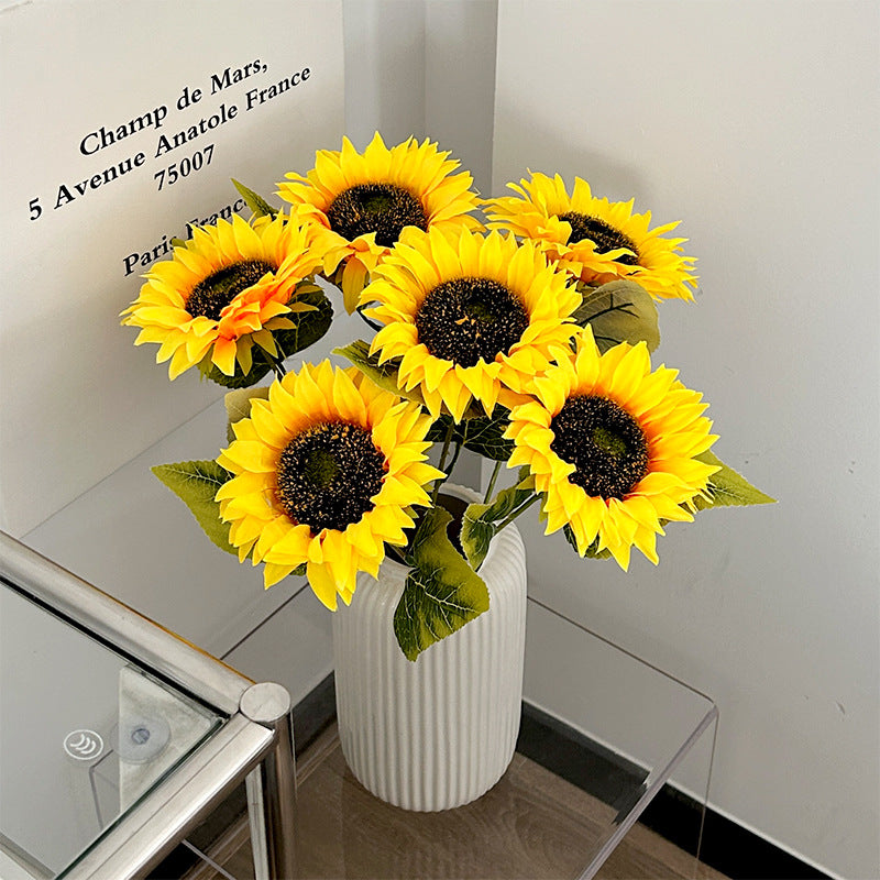 Realistic Sunflower Faux Flowers for Home Décor – Perfect for Living Room, Picnic Props, Photo Backdrops, and Dining Table Centerpieces