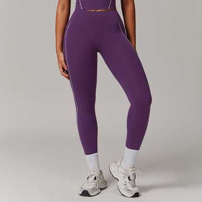 Color Block High Waisted Yoga Leggings with Pockets for Women for Running Fitness and Everyday Wear Style 5009