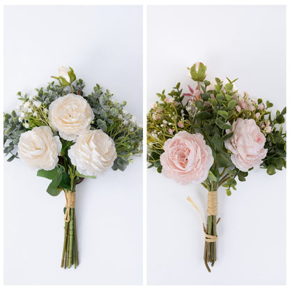 Elegant Imitation Peony and Eucalyptus Bouquet for Home Décor - Perfect for Weddings and Bouquets | CF01010